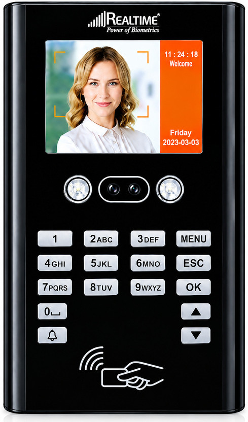 Realtime T28F Secure Face Biometric Attendance Device with Access Control Time & Attendance, Access Control(Face, Card, Password)