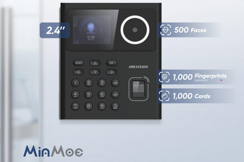 Realtime Hikvision DS-K1T320EFWX-B Face Attendance Machine for Time & Attendance, Access Control, Door Locks(Face, Fingerprint, Card, Password)