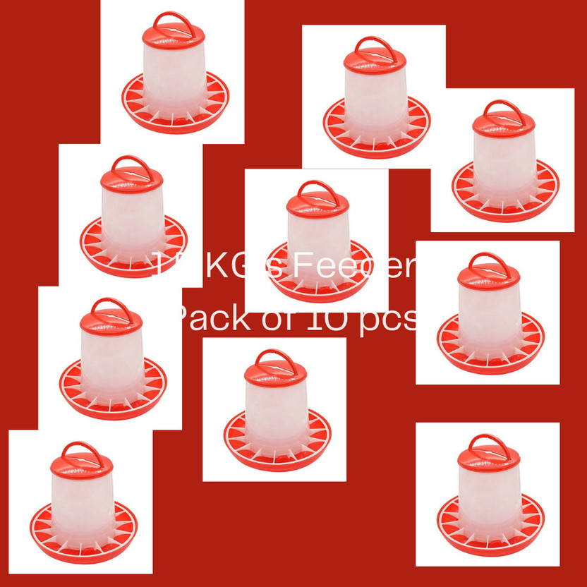 TM&W 1.5 Kg Semi Automatic Bird Feeder for Chicken Duck Turkey Quail Pack of 10 Window Bird Feeder Bird Feeder(White)
