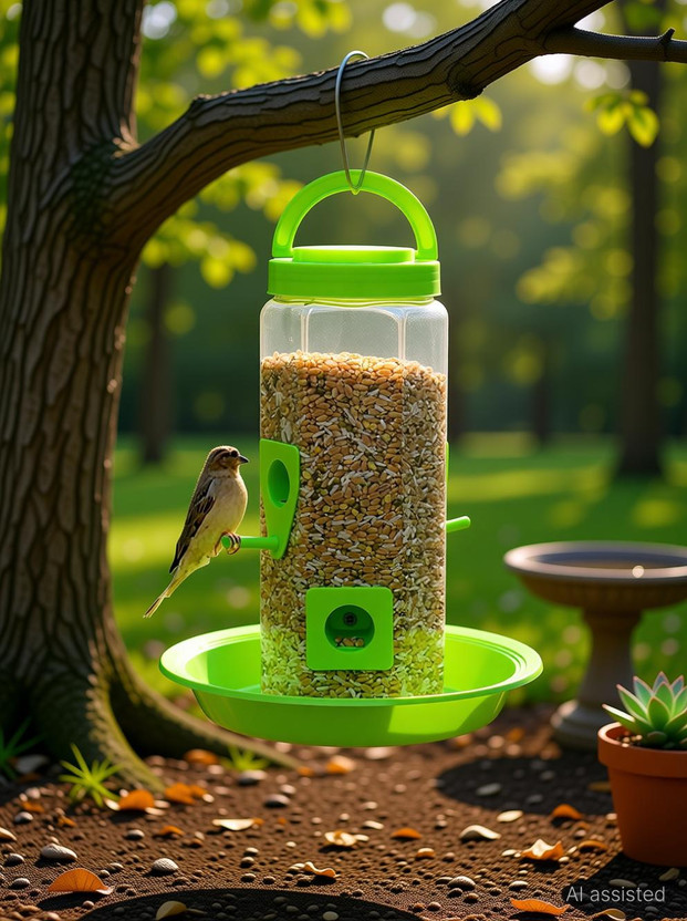 chullbull chullbull pet products Window Bird Feeder Bird Feeder(Green, Clear) - Flipkart Deal