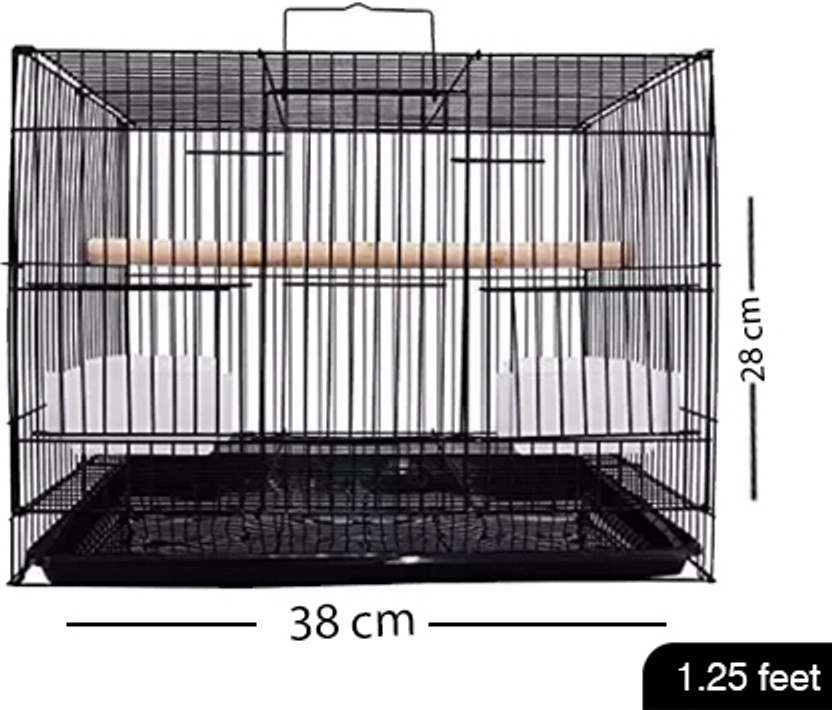 Animaux 15 Inch (1.25 Feet ) Small Black Bird, Hamster, Rabbit Cage Bird House(Free Standing, Hanging, Tree Mounting, Wall Mounting)