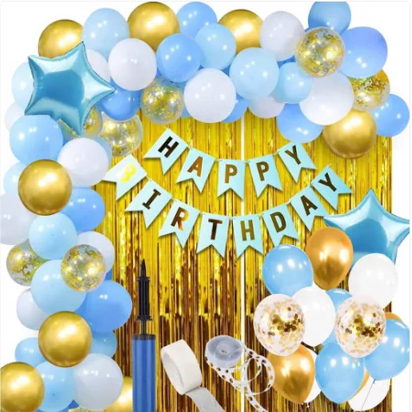 nakomoco Classy Birthday Decoration Kit of 52pcs For Kids, Husband