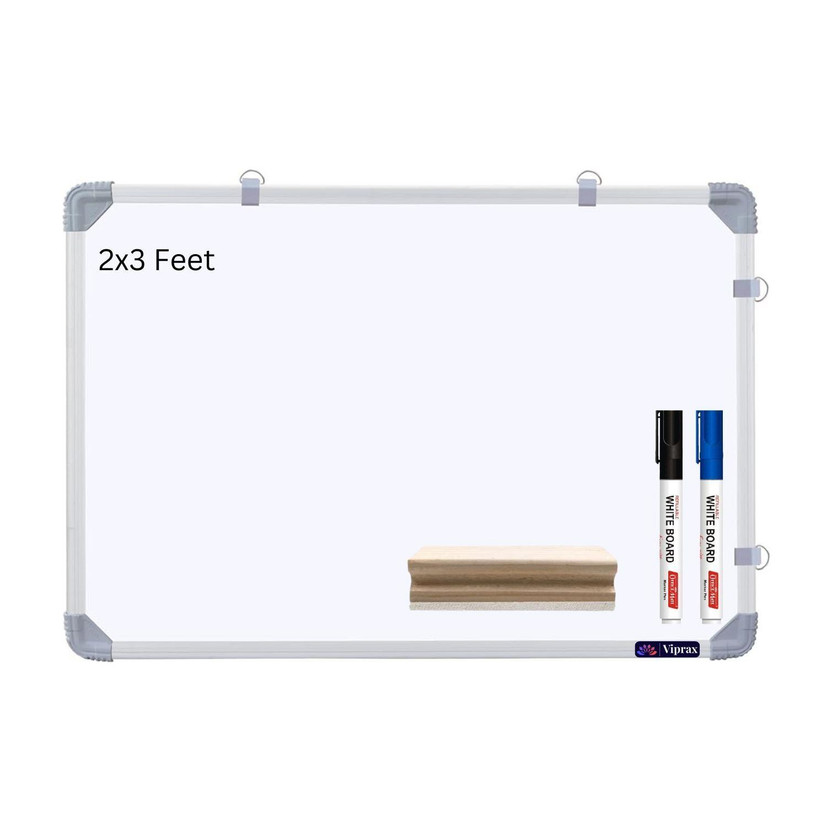 Viprax Viprax 2x3 Feet Double Sided White Board & Chalk Board With 1 Duster -2 Markers -WG01P2 Green, White board(90 cm x 60 cm) - Flipkart Deal