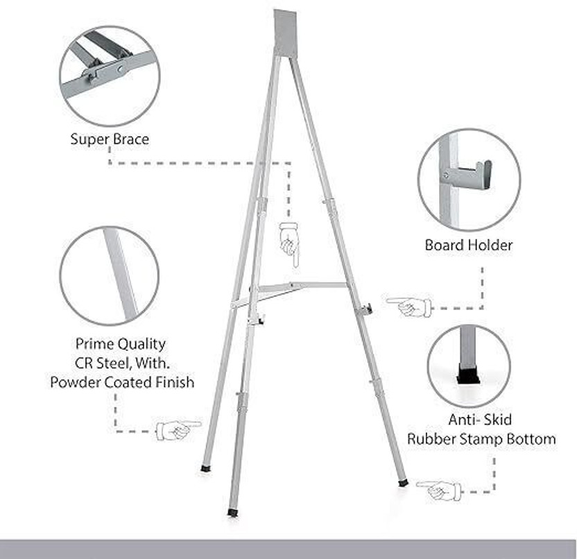 Smartix New 5 FT Foldable Easel Stand for WhiteBoard,NoticeBoard Foldable Stand for White board(149 cm x 33 cm)