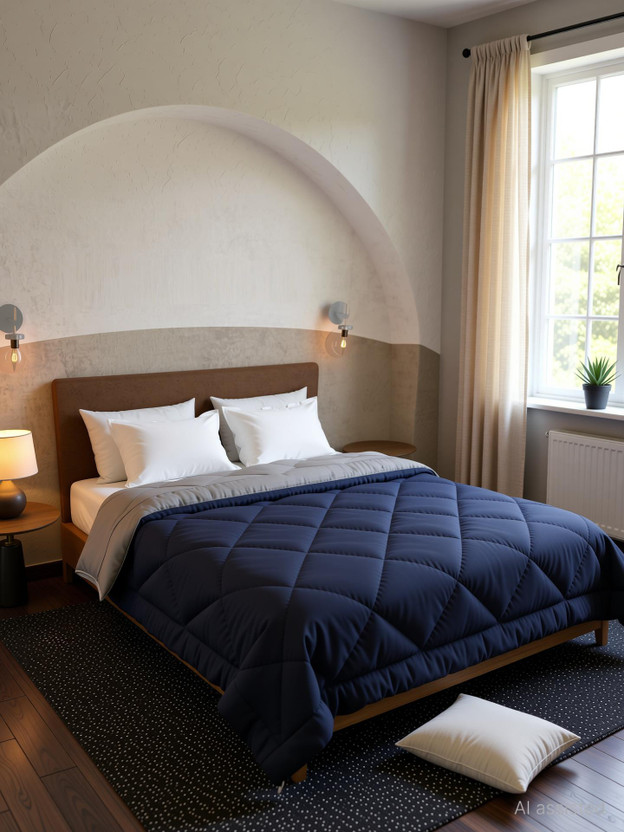 Livpure Smart Solid Single Quilt for  Heavy Winter(Microfiber, Navy Blue & Monsoon Grey)