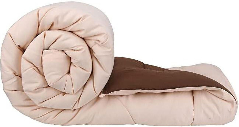 Relaxfeel Solid Double Comforter for  Heavy Winter(Poly Cotton, Brown & Peach)