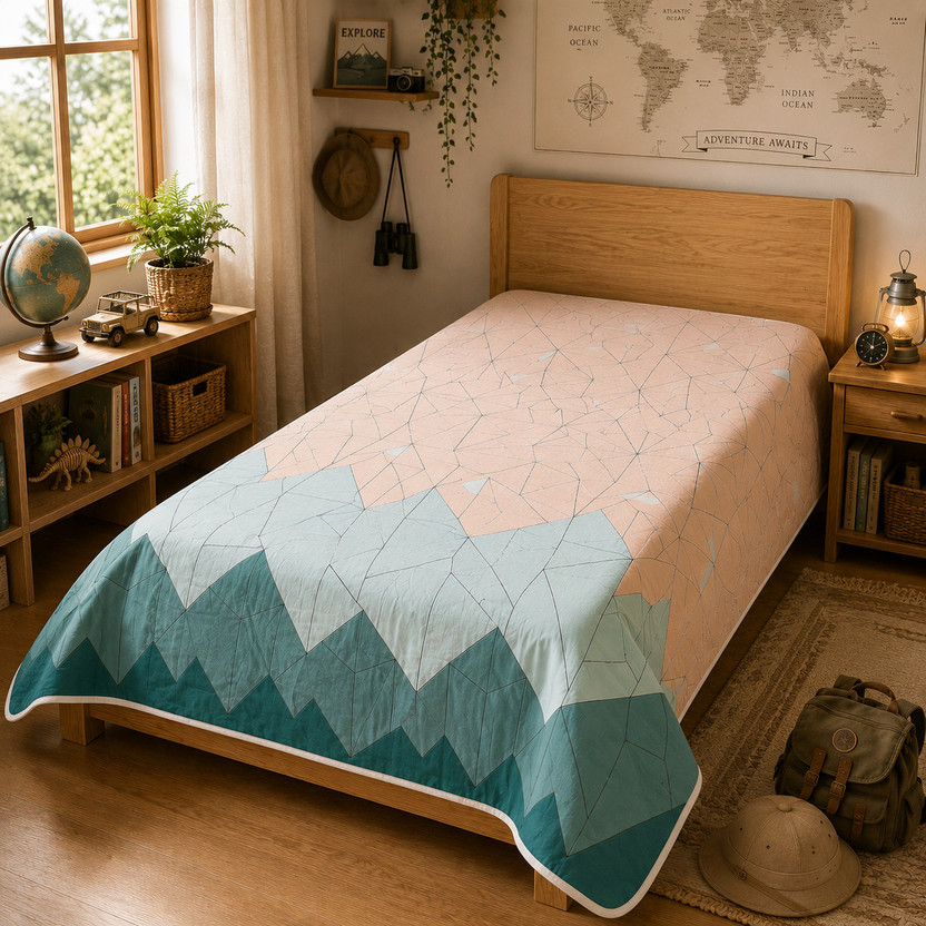 Haboo Abstract Single Dohar for  Mild Winter(Cotton, Multicolor)