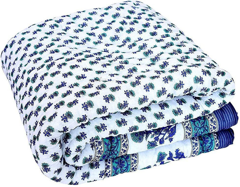Samradhi Floral Single Quilt for  Heavy Winter(Cotton, Multicolor)
