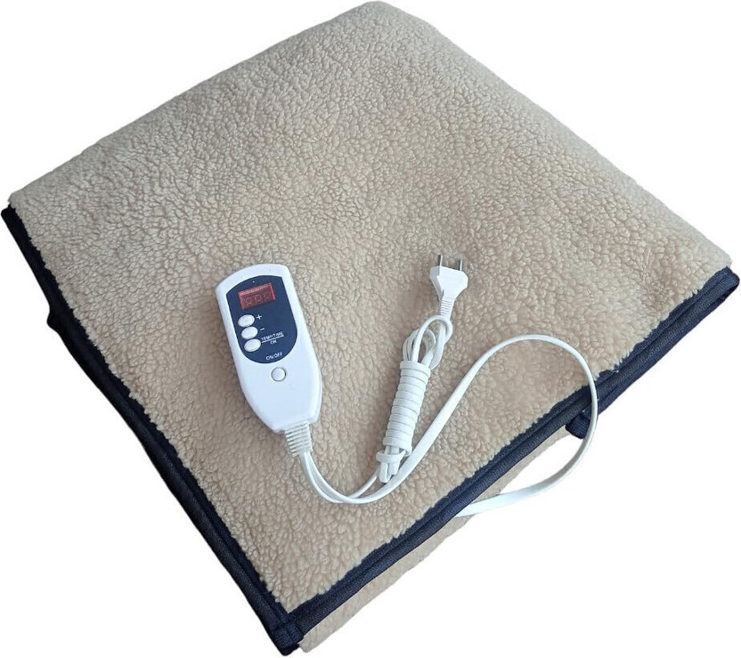 Odessey Self Design Single Electric Blanket for  Heavy Winter(100% Wool, Cream)