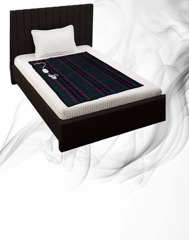 Sponty Home Checkered Single Electric Blanket for  AC Room(Woollen Blend, Basil green)