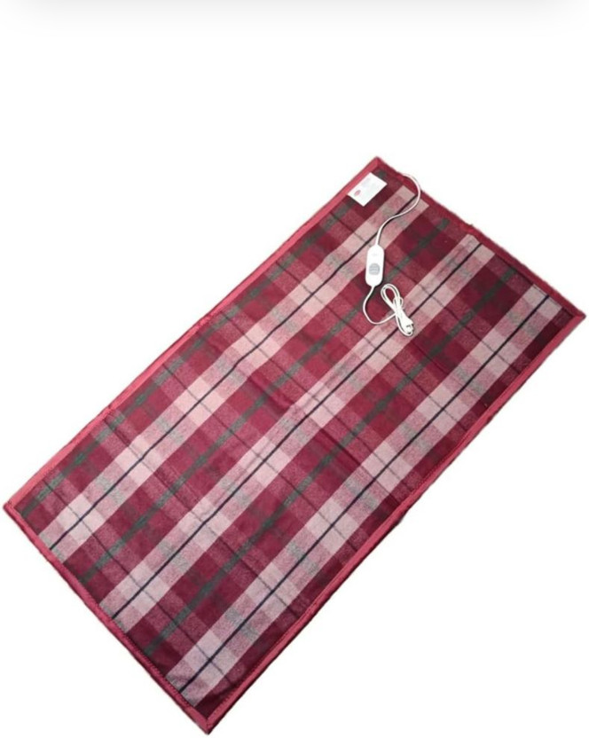 Warmi Checkered Single Electric Blanket for  Heavy Winter(100% Wool, MUTI COLOUR)