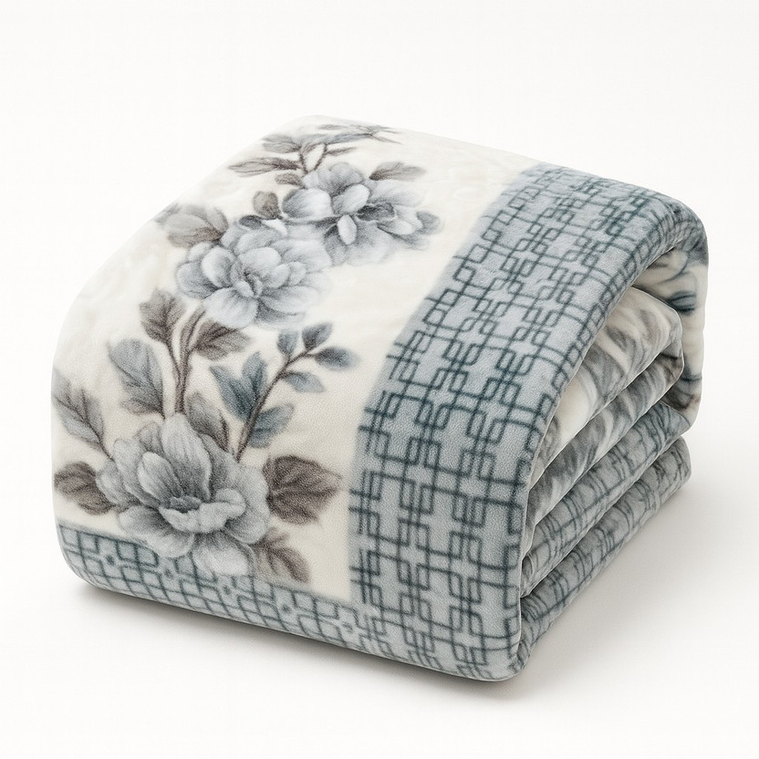 Relaxfeel Printed Double Weighted Blanket for  Heavy Winter(Polyester, WHITE SKY SHADE)