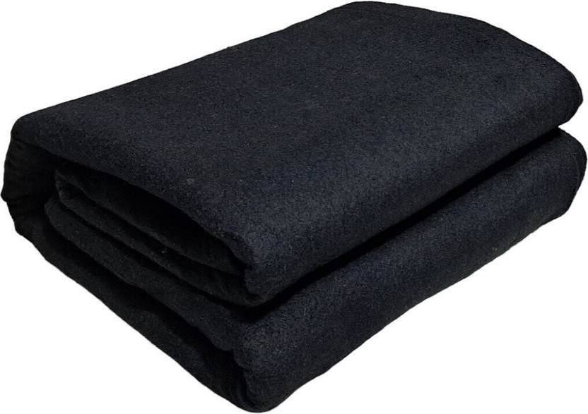 CHANDRAVATI Solid Single Woollen Blanket for  Heavy Winter(100% Wool, Black)