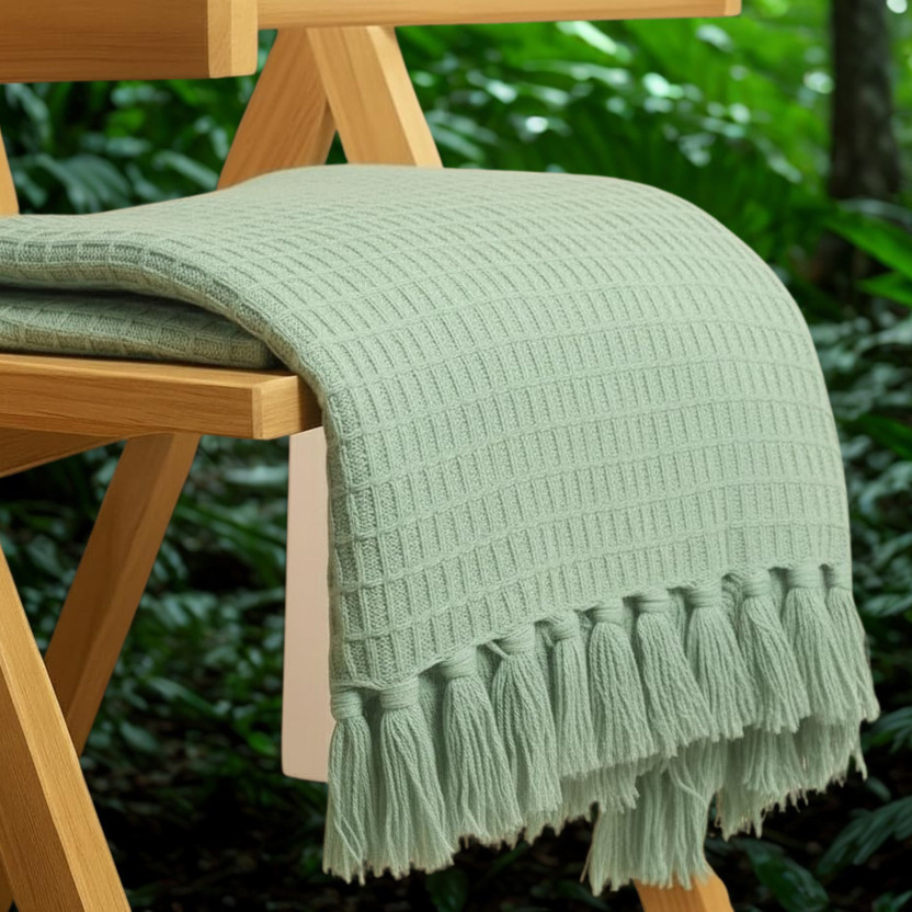 TARANTARAN Self Design, Solid Single AC Blanket for  All Season(Cotton, pista green)
