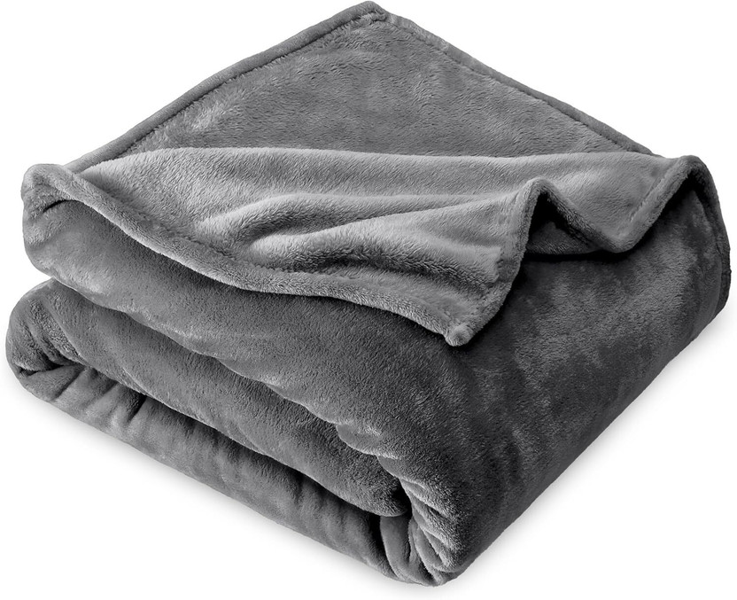 BSB HOME Solid Double AC Blanket for  Mild Winter(Microfiber, Grey)