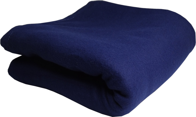 HOMIEE Solid Single Fleece Blanket for  Heavy Winter(Polyester, Blue)