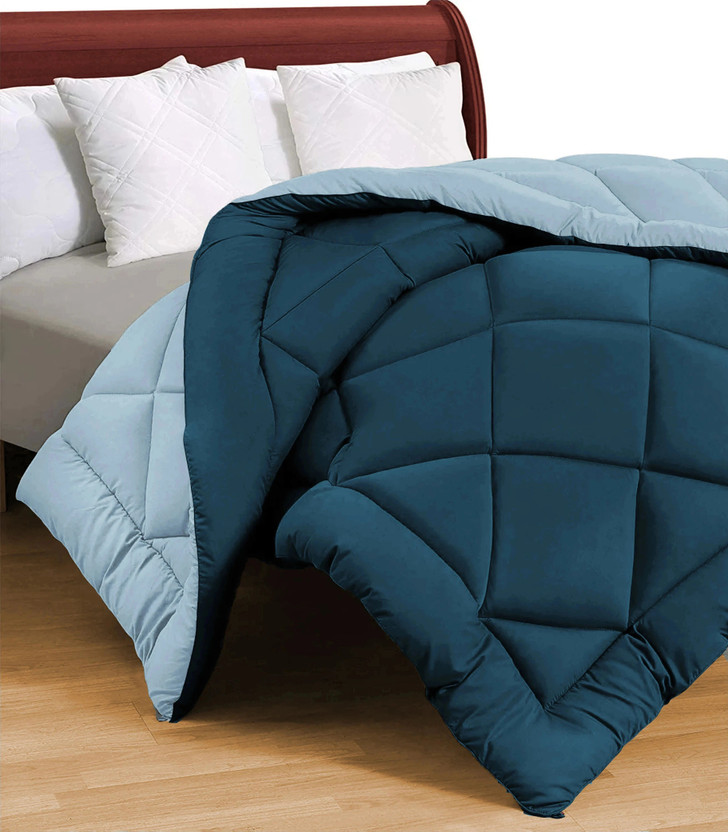 Flipkart Perfect Homes Solid Single Comforter for  AC Room(Microfiber, Blue, Grey)