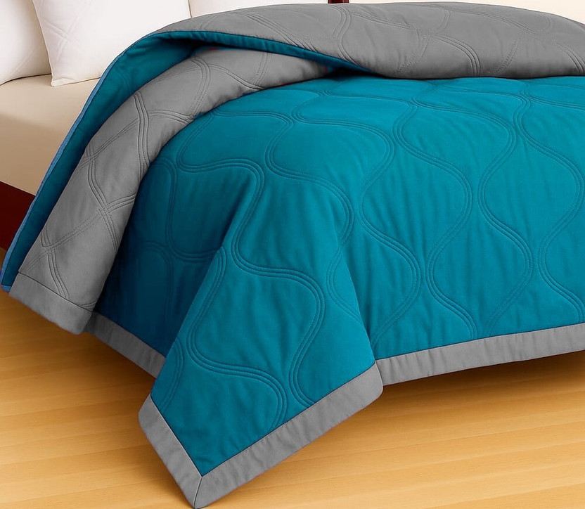Flipkart Perfect Homes Solid Double Comforter for  AC Room(Microfiber, Solid-Blue-DB)