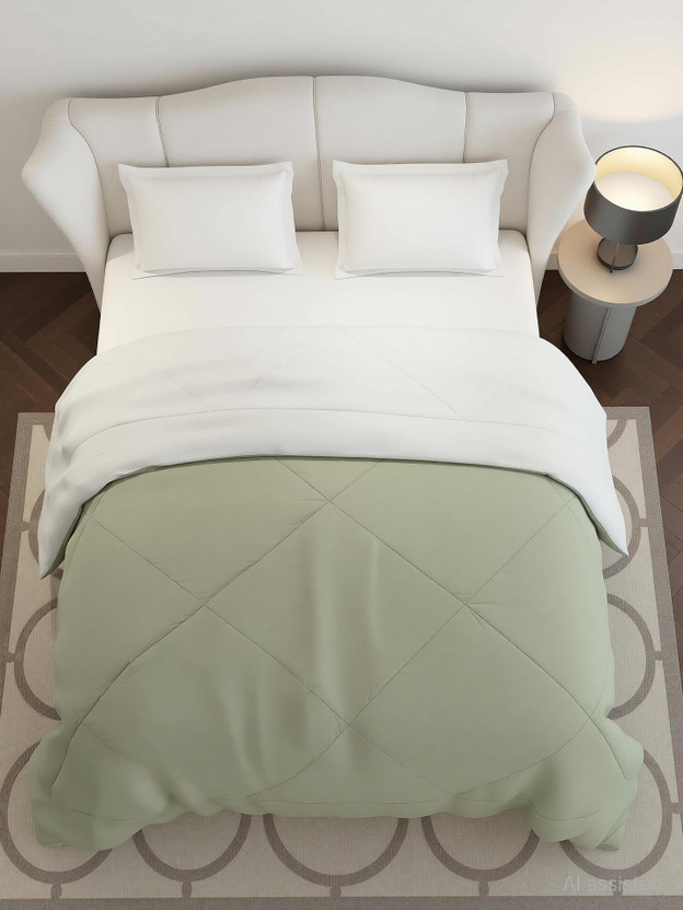 MONTE CARLO Solid Double Comforter for  Mild Winter(Microfiber, Green)