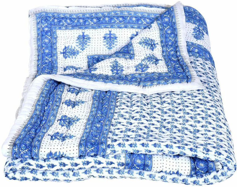 Qker Printed Double Quilt for  AC Room(Cotton, Multicolor)