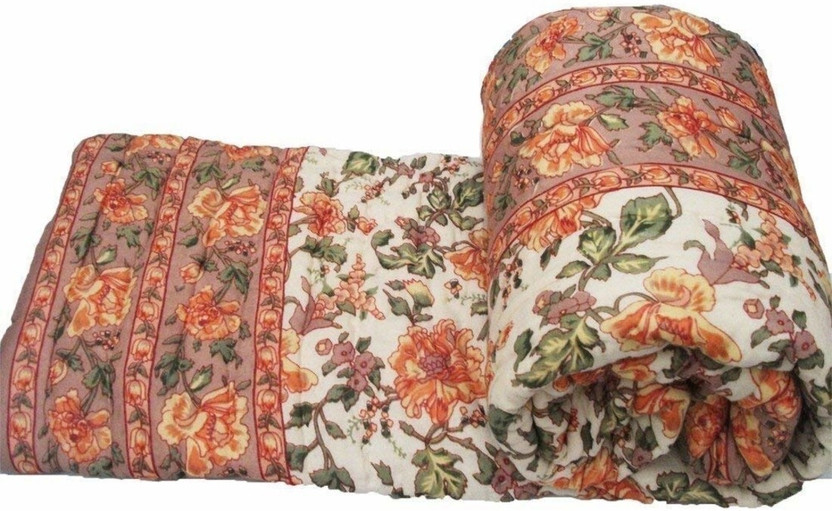 Shivaya Floral Single Quilt for  Heavy Winter(Cotton, Multicolor)