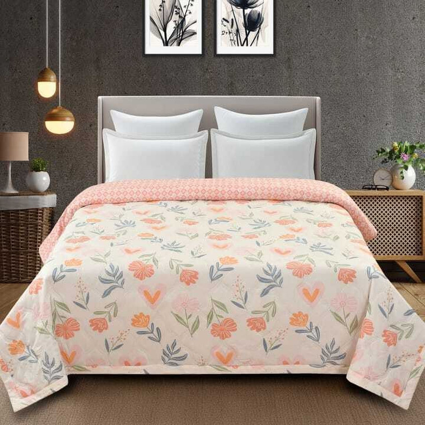 BHEBHA Abstract Single Comforter for  AC Room(Polyester, Pink 62)