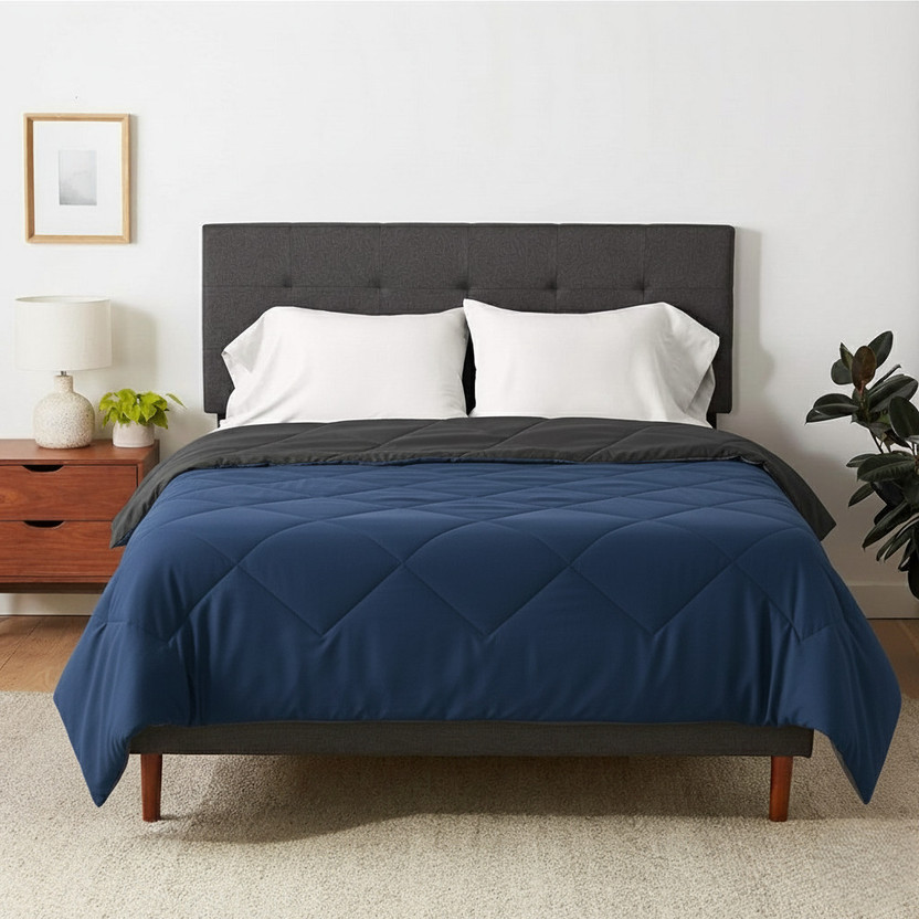 Homerica Solid Double Comforter for  AC Room(Microfiber, DUSK BLUE)
