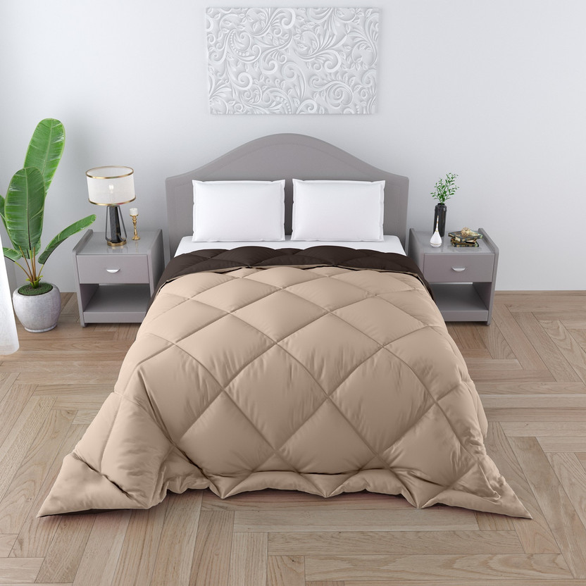 CHICERY Solid Single Comforter for  Heavy Winter(Microfiber, Beige Brown)