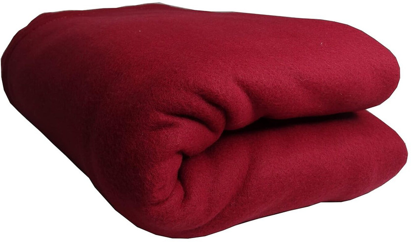 Neekshaa Solid Single Fleece Blanket for  Mild Winter(Polyester, Red)