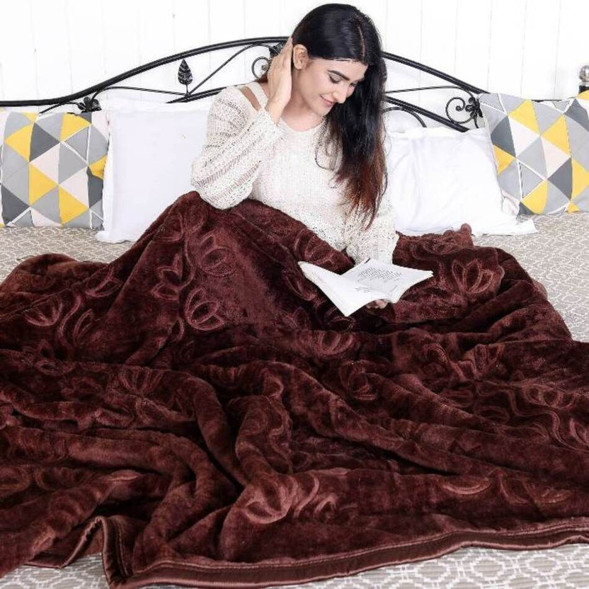 kirshinaENTERPRISES Floral Single Mink Blanket for  Heavy Winter(Microfiber, Multicolor)