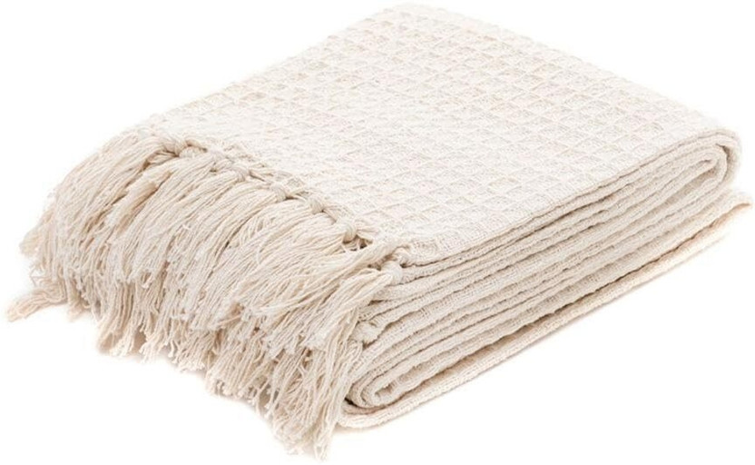 SAMAIR Solid Single Throw for  Mild Winter(Cotton, Beige)