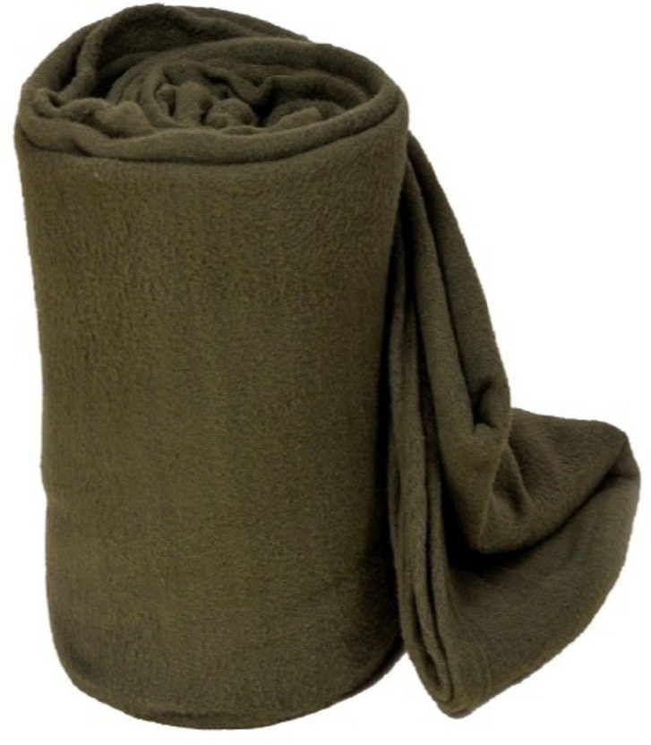 VORDVIGO Solid Single Fleece Blanket for  Heavy Winter(Polyester, Green)