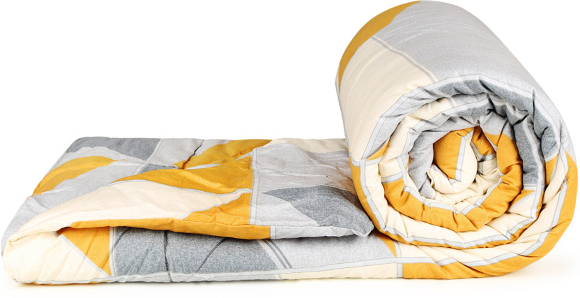 Livpure Smart Printed Single Quilt for  Heavy Winter(Microfiber, Sandy Beige Grey Geometric)