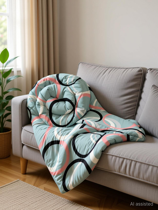 Floating Floating Dreams Geometric Single AC Blanket for  AC Room(Microfiber, Grey Bals) - Flipkart Deal