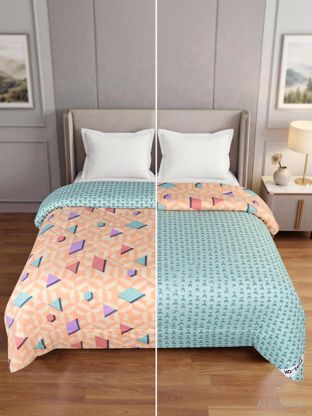 Homerica Printed Double Comforter for  AC Room(Microfiber, Multicolor)