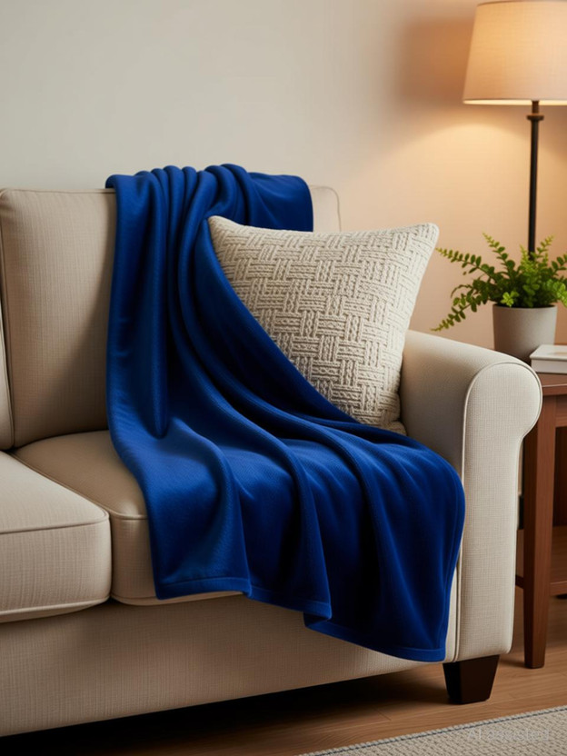 komfey komfey Solid Single Fleece Blanket for  Heavy Winter(Microfiber, Blue) - Flipkart Deal