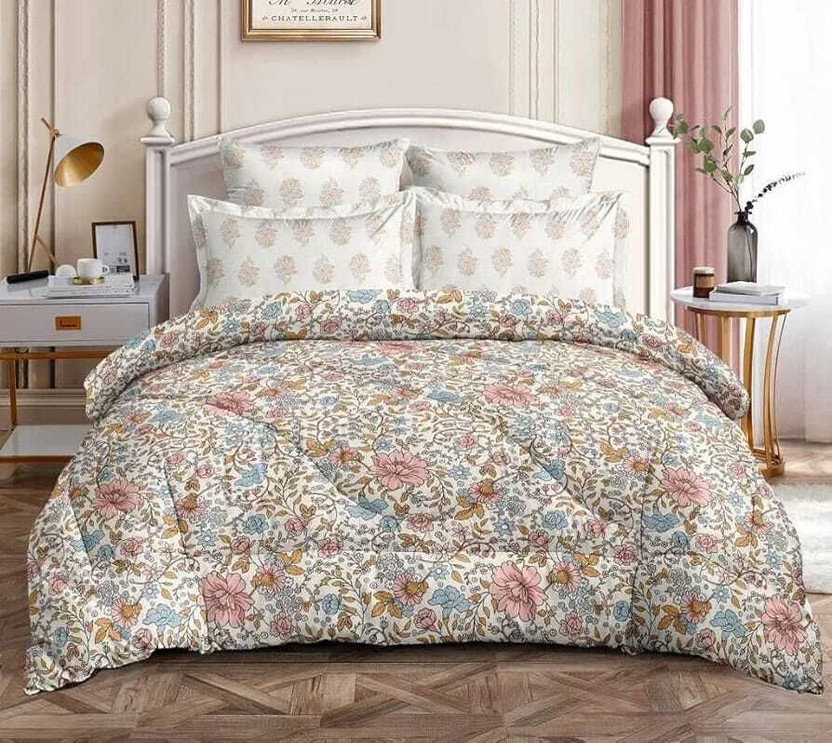 YUKU Printed Double Quilt for  Heavy Winter(Poly Cotton, Multi small Bell)