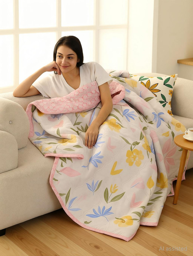 SANJU CORPORTION Printed Single Comforter for  AC Room(Cotton, Printed 683)