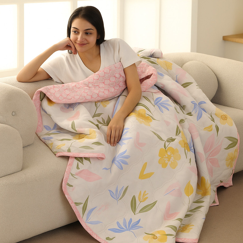 SANJU CORPORTION Printed Single Comforter for  AC Room(Cotton, Printed 683)