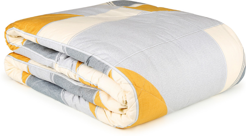 Livpure Smart Printed Double Quilt for  Heavy Winter(Microfiber, Sandy Beige Grey Geometric)
