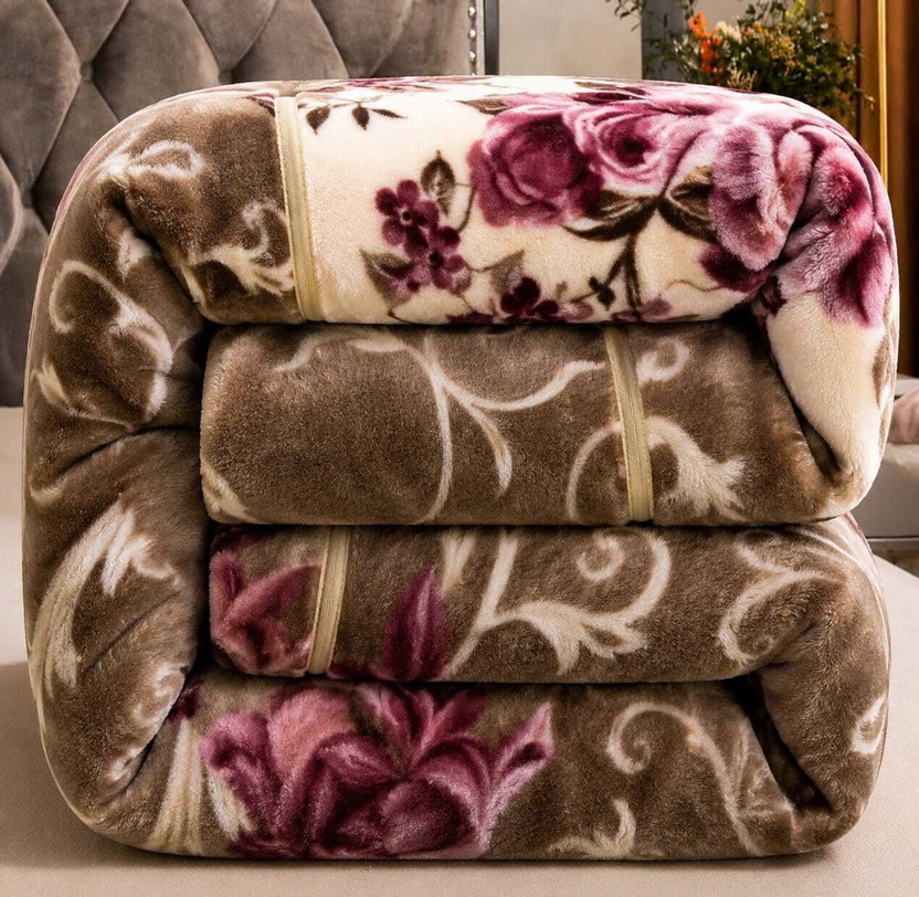 DORISTYLE Printed Double Weighted Blanket for  Heavy Winter(Microfiber, goldenfloral)
