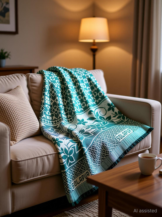 GONE TEXTILES Text Print King Quilt for  Heavy Winter(Cotton, greeen)