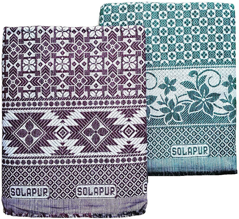 GONE TEXTILES Text Print King Quilt for  Heavy Winter(Cotton, greeen)