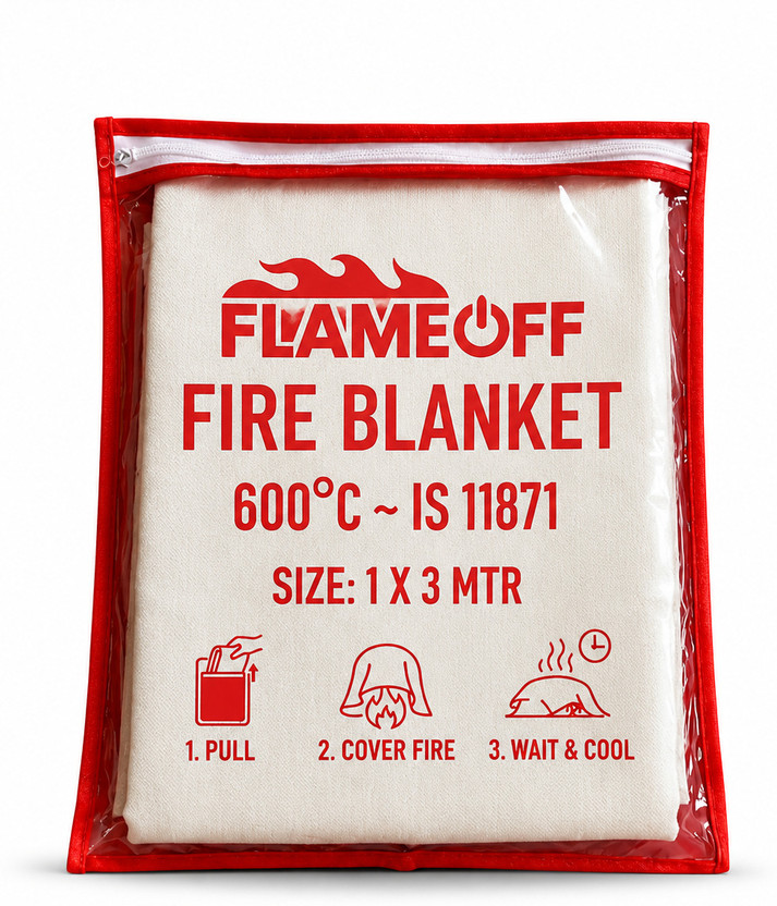 FLAMEOFF Solid Single Thermal Blanket for  Heavy Winter(Polyester, White)