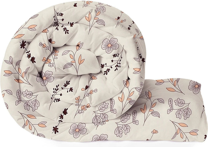 BSB HOME Printed Single Comforter for  Mild Winter(Microfiber, Beige & Multicolor)
