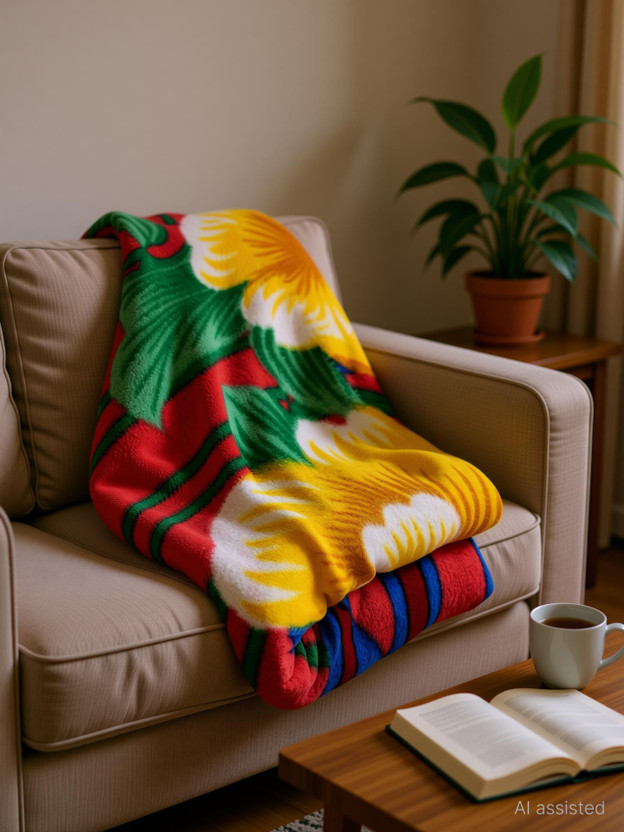 HOMIEE Solid Double Fleece Blanket for  Heavy Winter(Polyester, 1 Printed)