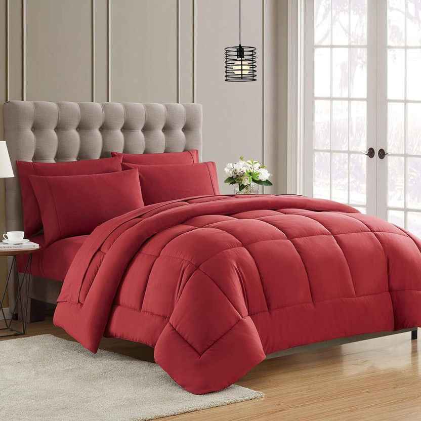 Jaipurlinen Jaipurlinen Solid Double Comforter for  Heavy Winter(Poly Cotton, Red) - Flipkart Deal