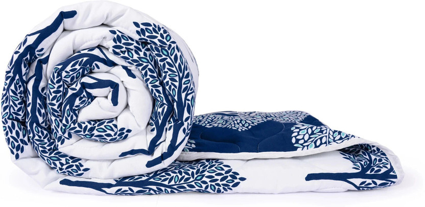 Divine Casa Printed Single Comforter for  Mild Winter(Microfiber, Dark Sapphire)