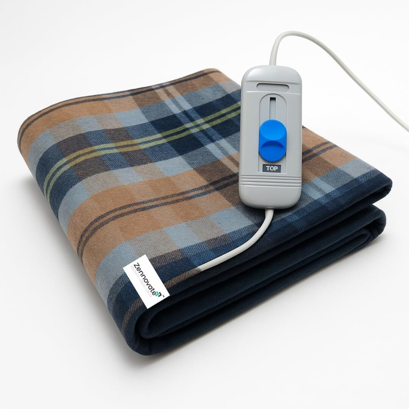 Zennovate Checkered Single Electric Blanket for  Heavy Winter(Woollen Blend, Multicolor)