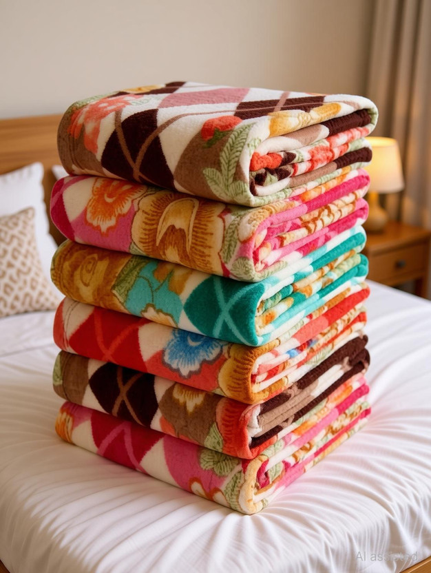 SIMAM Abstract Single Fleece Blanket for  AC Room(Polyester, PRINTED 79)
